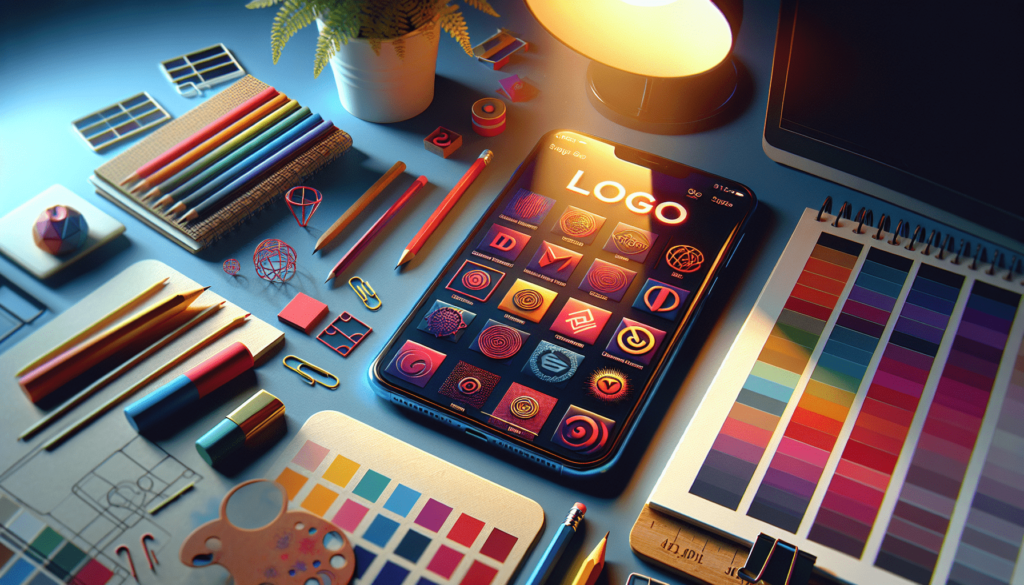 Logo design work on an Android phone