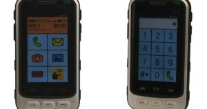 Large-button smartphone photographed for an Android setup for seniors guide