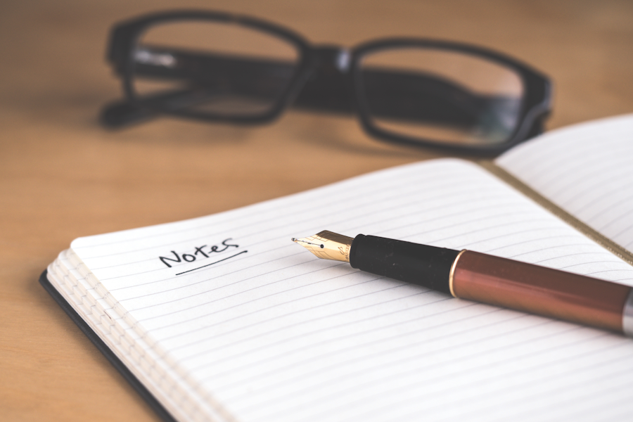 Notebook and notes