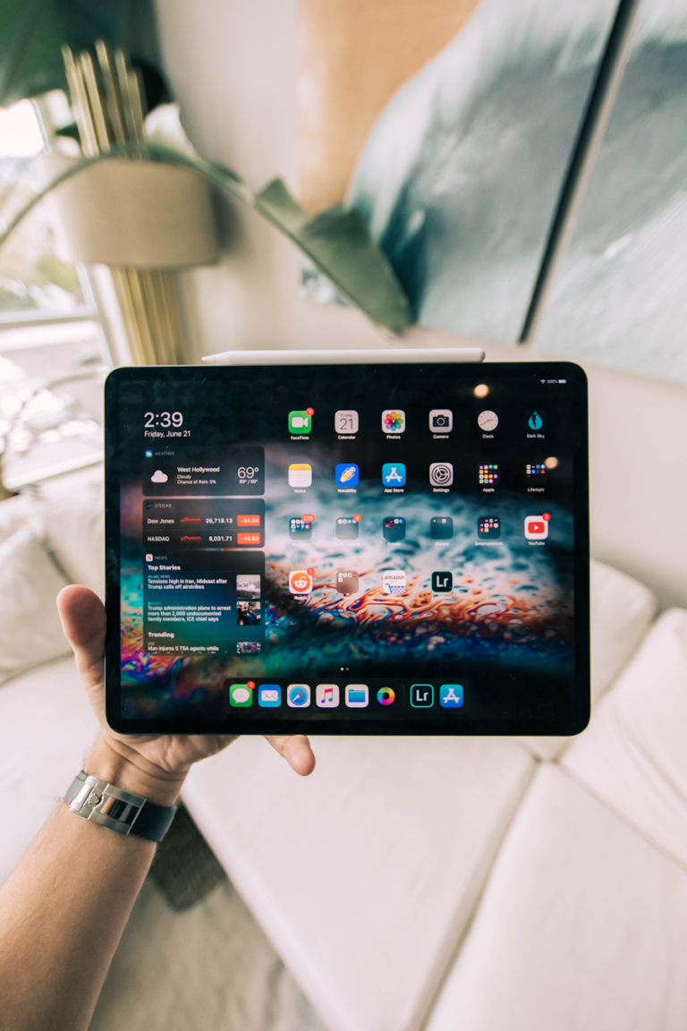 Tablet on a desk